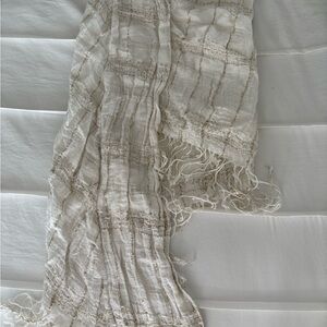 Zara White Textured Woven Skirt size small